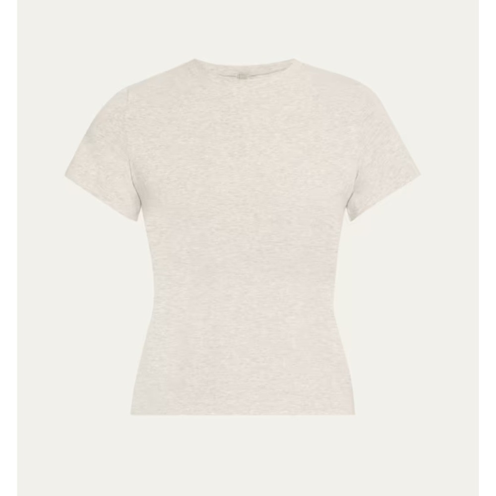 SKIMS Cotton Jersey Short Sleeve Crewneck Tee, Light Heather Grey, Size Large